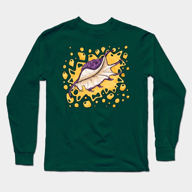 Purple conch shell with bright colors, spider conch Long Sleeve T-Shirt by NadiaChevrel